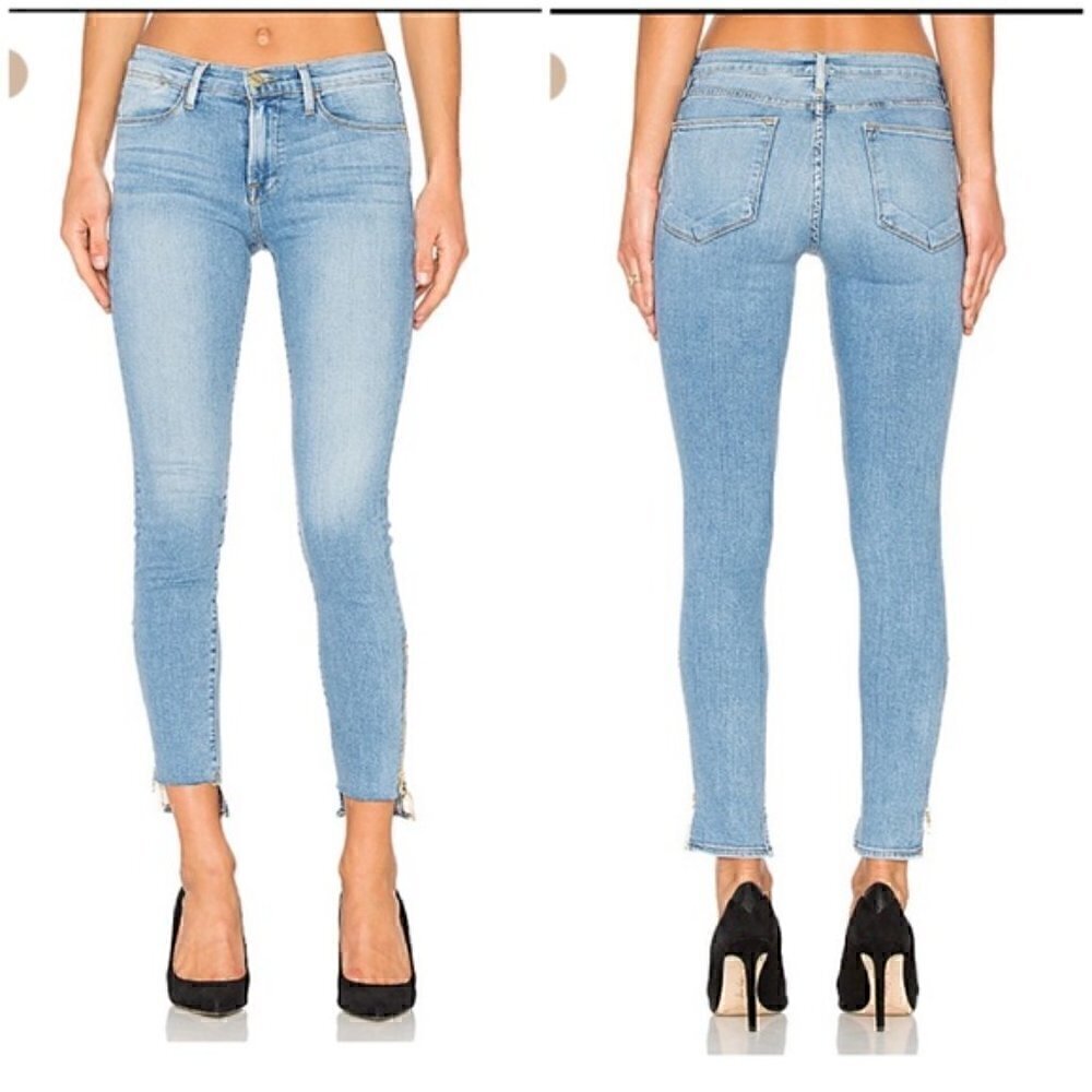 Frame Denim Le High Skinny Stagger Zip in Jackson Size 24